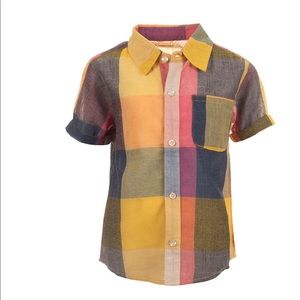 Appaman Boys 12 Adaptive Playa Button Down linen collar shirt  NEW